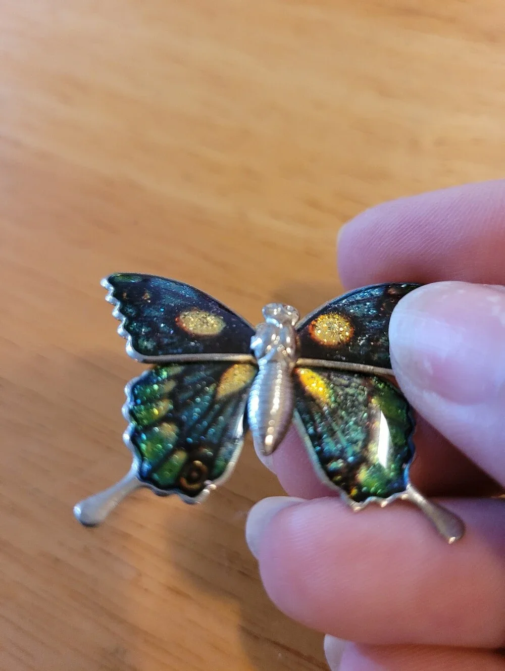 Vintage Enamel Butterfly Brooch